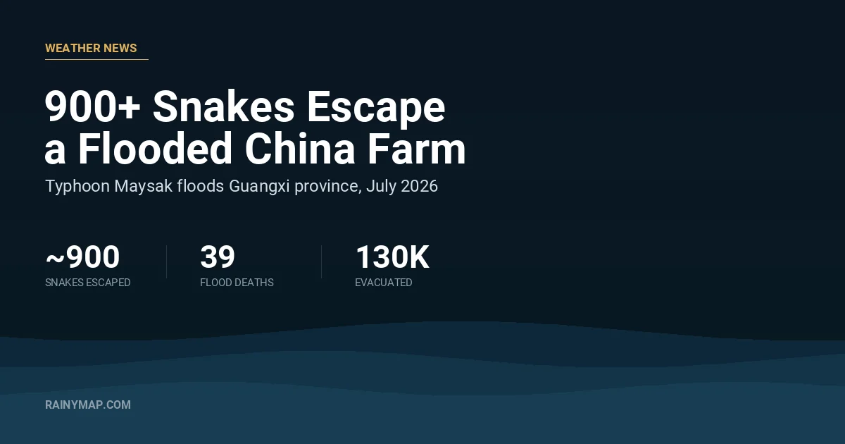Hundreds of Cobras Escape a Flooded China Snake Farm as Typhoon Maysak Kills 39