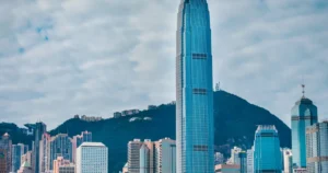 Hong Kong skyline and skyscrapers along Victoria Harbour