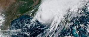 GOES-19 GeoColor satellite image of Hurricane Isaias over the north-eastern Gulf of Mexico, its spiral cloud bands approaching the Florida Panhandle on 9 October 2026